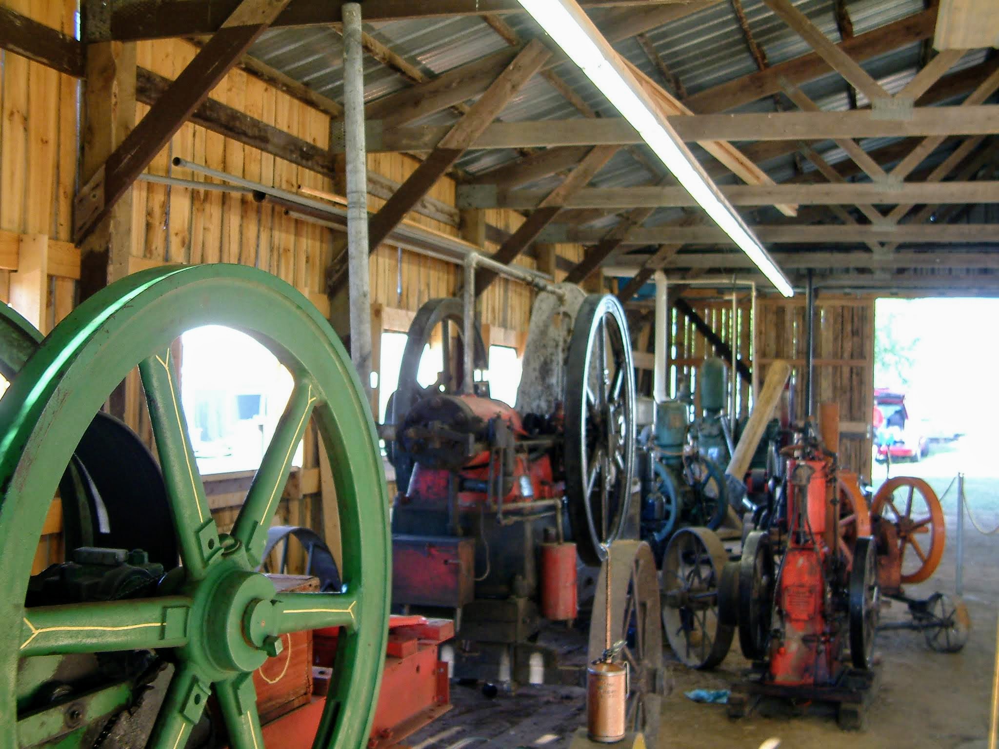 Inside Small Engine Building at Nowthen Threshing Show in 2007.