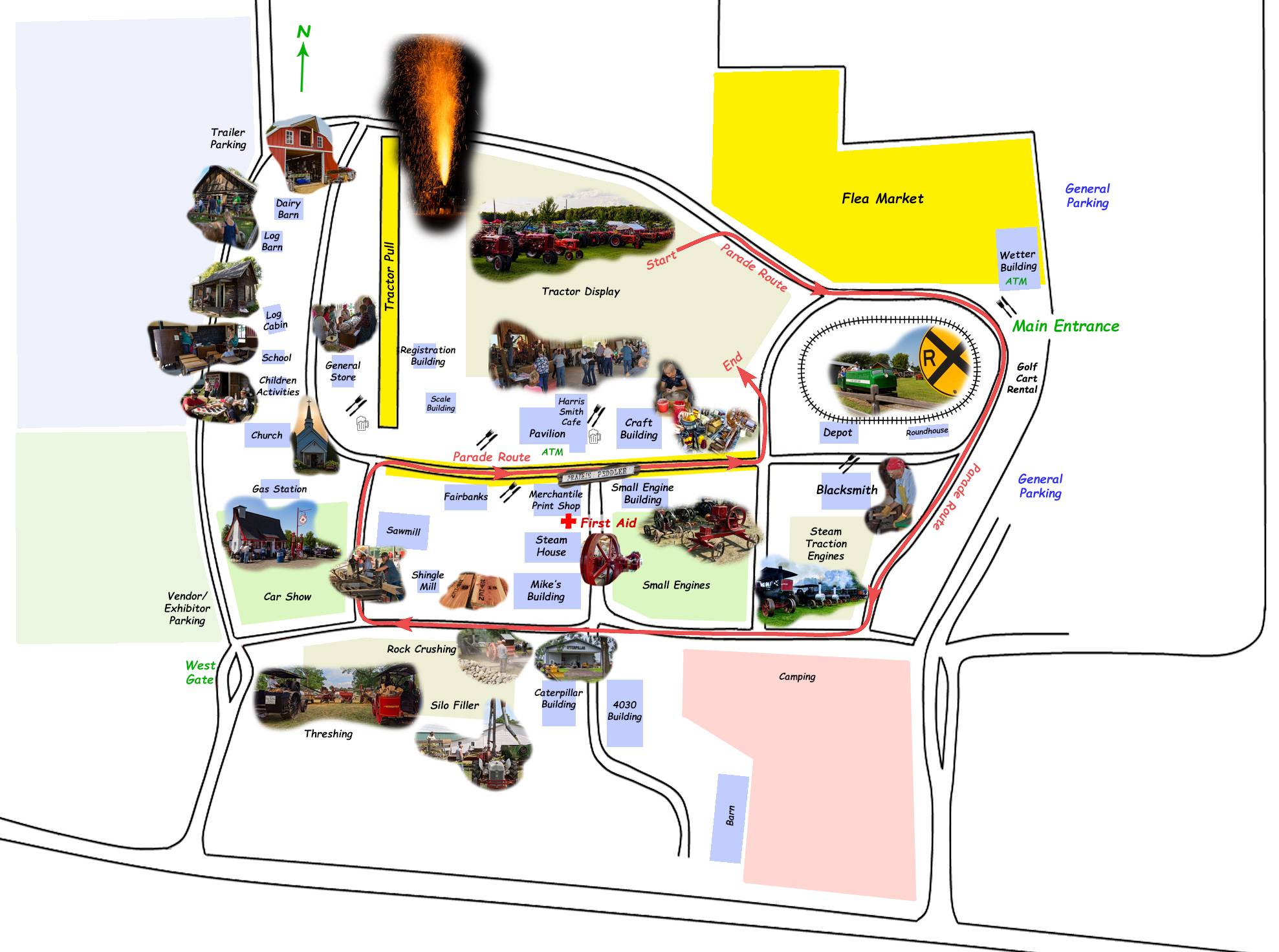Map of Nowthen Threshing Show grounds